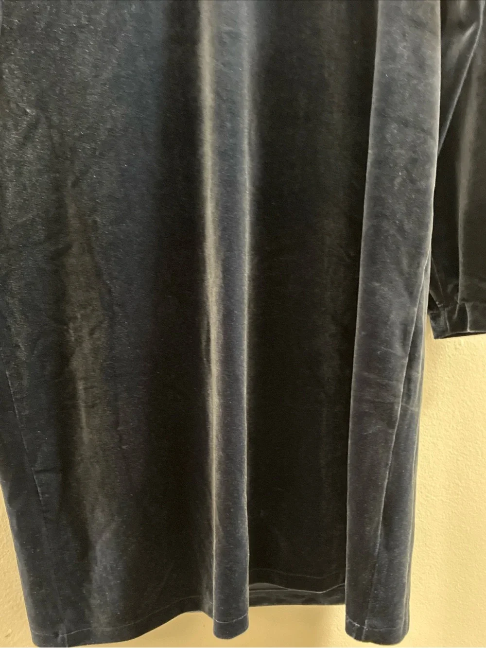 Madewell Navy Velvet V-Neck Mini Dress